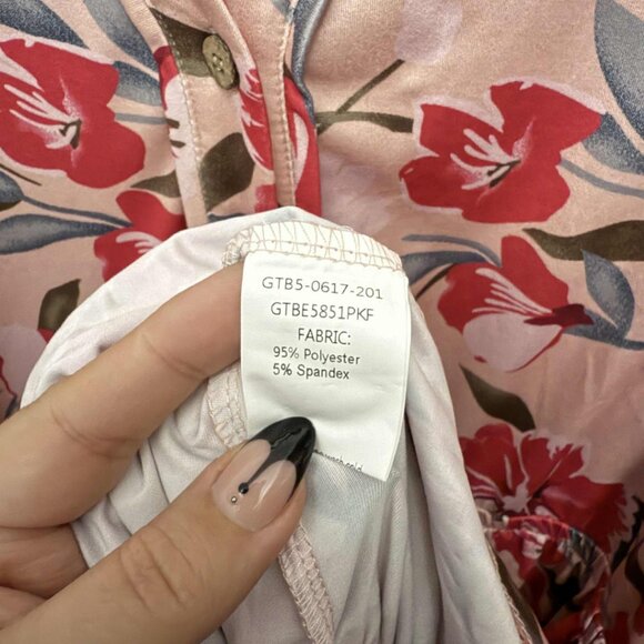 Size 3X Ritera Pockets Button Up Floral Polo Neck Shirred Midi Dress NWT - Picture 8 of 10